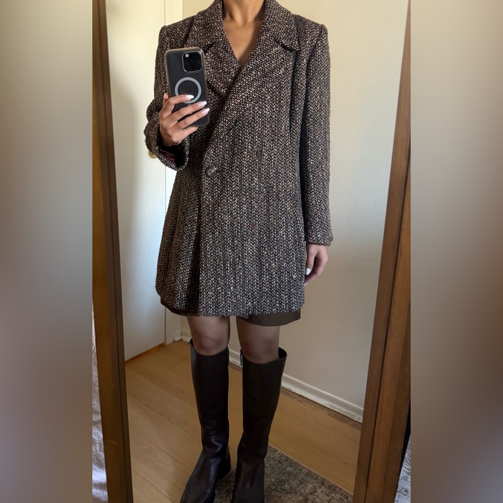 Vintage Celine wool jacket with removable faux fur collar